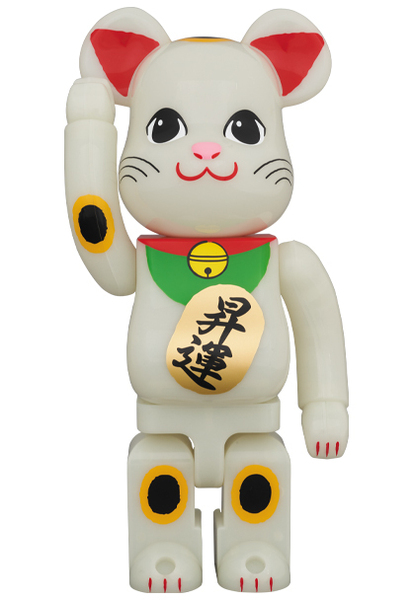 新品未開封　ベアブリック　招き猫　蓄光　昇運　400％　BE@RBRICK　アート　フィギュア　ソフビ　メディコムトイ MEDICOM TOY