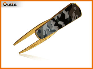  2 ps pair sliding storage type green Fork / Gold plating / camouflage pattern : black / cat pohs included / courier service another 