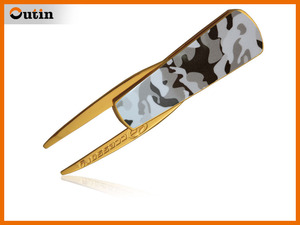  2 ps pair sliding storage type green Fork / Gold plating / camouflage pattern : gray / cat pohs included / courier service another 