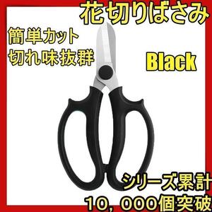 花切り はさみ 剪定 ばさみ 鋏 庭 花 ガーデン フラワー アレンジメント 切り花 生け花 盆栽 枝 収穫 園芸 ガーデニング 黒iihr
