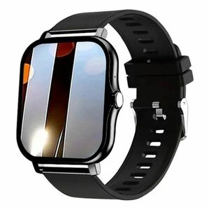 【1円】最新型 新品 スマートウォッチ 黒 ブラック Bluetooth GPS 健康管理 スポーツ 防水 通話機能付き シリコン ラバー ベルト 腕時計 