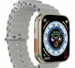 1円 最新 新品 スマートウォッチ グレー（Apple Watch Ultra2 代替品）多機能 通話機能付き 音楽 健康管理 血中酸素 iPhone android対応