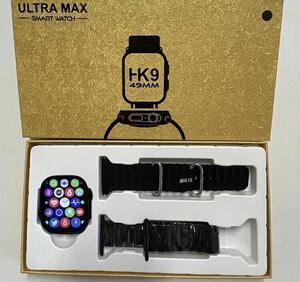 【1円】最新型 新品 スマートウォッチ HK9 ULTRA MAX 黒 ブラック 2.19インチ 健康管理 音楽 スポーツ 防水 血中酸素 Android iPhone対応