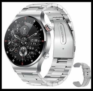 [1 иен ]2024 год новейшая модель новый товар смарт-часы серебряный steel ремень Bluetooth GPS ECG PPG телефонный разговор c функцией водонепроницаемый сон поступление здоровье управление 