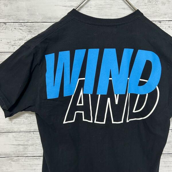 【極美品】 WIND AND SEA Tシャツ　半袖バックプリント　ブラック　M　ウィンダンシー　黒　両面プリント　ブルー青