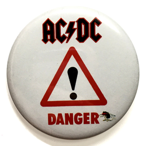 デカ缶バッジ 58mm AC/DC DANGER OZ Hard Rock Angus Young