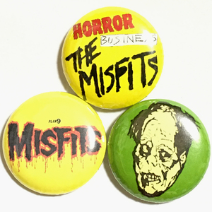 25mm 缶バッジ ３個セット Misfits ミスフィッツ Horro business ホラービジネス Danzig Samhain