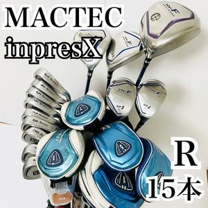 MacGregor 初心者向け 豪華15本 優しいゴルフクラブセット フルセット マクレガー MACTEC マックテック YAMAHA インプレス キャディバッグ