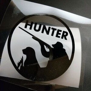 楽しい狩猟ハンティング ハンター ステッカー アウトドア 銃 ナイフ 括り罠 箱罠 踏板 イノシシ猪 鹿 ジビエ肉 猟友会 猟師スズキジムニー