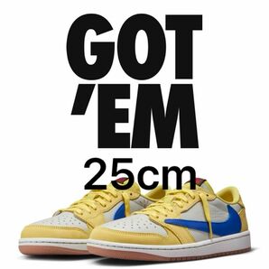 Travis Scott × Nike Wmns AirJordan1 "Canary" 25cm ジョーダン　トラヴィス