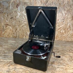 1 jpy ~/Columbia/ Colombia / gramophone / portable gramophone / antique / Showa Retro / hand turning / operation not yet verification / used / present condition goods 