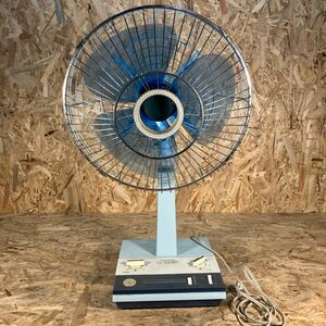 1 jpy ~/BROTHER/ Brother /ere click fan / retro electric fan /F35-121/ blue /3 sheets wings root /35cm/ yawing defect / sending manner has confirmed / used 