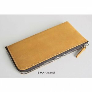 9 new goods long wallet card inserting light light simple L character fastener original leather Camel a026 free shipping 