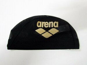 arena アリーナ ARN-6414 水泳 キャップ ブラック×ゴールド S