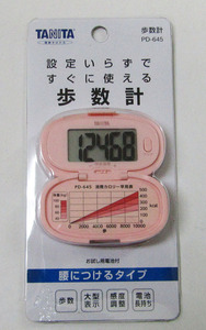 TANITA タニタ PD-645 ランニング ジョギング アクセサリー 歩数計 腰につけるタイプ ピンク
