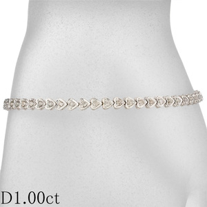  diamond /1.00ct Heart design bracele K18WG