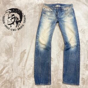 美品！￥42,900 イタリア製【DIESEL】ディーゼル「SAFADO WASH 0817H」Blue Eyecons レギュラーストレート ヴィンテージ加工デニム W29の画像1