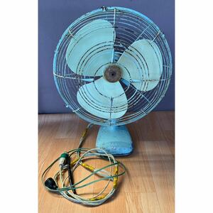  retro electric fan iron made 3 sheets wings 35cm antique electrification operation goods * junk treatment * present condition goods 