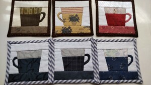 Art hand Auction Подставки для кофейных чашек, набор из 6 шт., Изделия ручной работы, Кухонные принадлежности, каботажное судно
