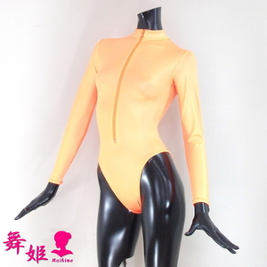 (383X4L-T81) long sleeve high‐necked front F high leg ( gloss lustre orange )