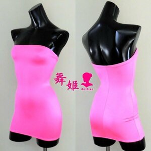 (495X4L-S92) tube top type mini height dress ( lustre pink )