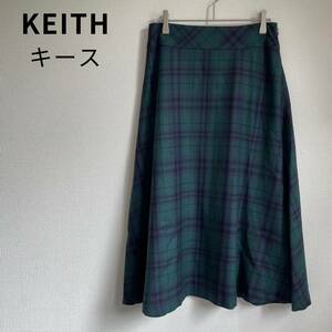 美品★KEITH キース チェックスカート ロングスカート フレア Mサイズ