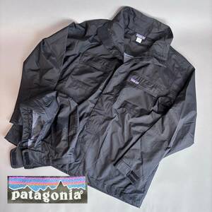 YM216 patagonia パタゴニア ジャケット 27067F6 ブラック 刺繍タグ フード取り外し可 Lsize (検)アウトドア ナイロンジャケット パーカー