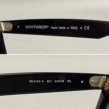 MS1124 Ray-Ban レイバン WAYFARER ウェイファーラー RB2140-A 901 54□18 3N サングラス ブラックフレーム ブラックグラス (検)フルリム_画像7