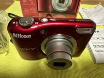 Nikon COOLPIX A10コンパクトデジタルカメラ ニコン レッド デジカメ 光学5倍ズーム 箱 付属品有_画像5