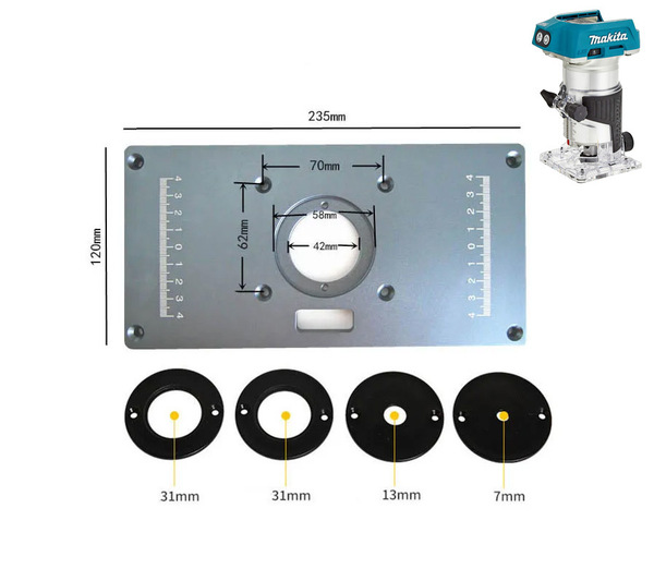 トリマー テーブル インサートプレート 治具 トリマーベース ルーター DIY マキタ