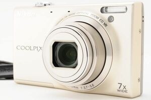 ■美品■ ニコン Nikon COOLPIX S6100 元箱 シャンパンシルバー 《 新品SDカード＆スマホ転送ケーブル付 》　D0505129-240537