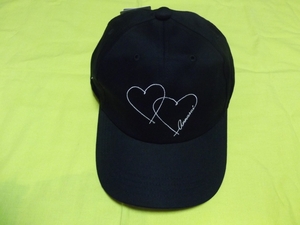 * Anna Sui cotton cap black M 57.5 size adjustment possibility 56~59 lavatory possibility Logo Heart embroidery 