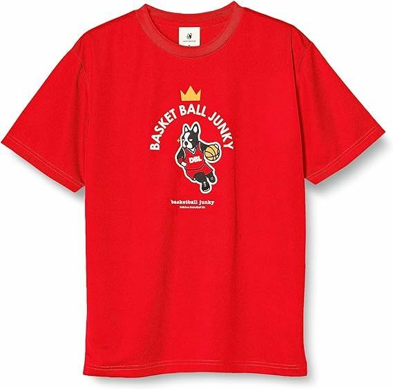 ★バスケットボール ジャンキー Tシャツ レッド XXL 半袖 クロスオーバー犬 2XL 3L