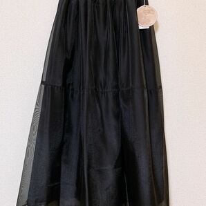 しまむら tal by yumi ゆみ シアースカート シースルー フレアスカート ブラック 黒 新品未使用 タグ付き