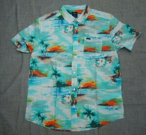 新品RVCA (ルーカ) メンズショートスリーブシャツPARADISO SS BC041-138 M5113RPD（カラー：TEAL） Mサイズ