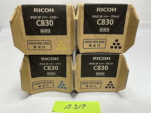 B-517【新品】リコー　RICOH　IPSiO　SPトナー　C830　K/C/Y　ブラック/シアン/イエロー　3色4本セット　純正