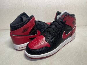 AIR JORDAN 1 MID SS GS BRED エア ジョーダン 1 ミッド SS 黒赤 グレードスクール US4Y 国内正規 未使用 DM9650-001