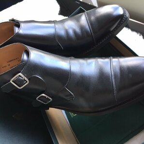 即決 極美品 CROCKETT&JONES クロケットアンドジョーンズ CAMBERLEY キャンベリー ダブルモンク ブーツ☆7.5 ブラックの画像2