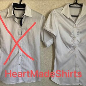 HeartMadeShirts ワイシャツ2枚セット　レディース　7号　★オフィス、通勤用★ トップス　半袖　夏用