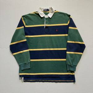 Polo by Ralph Lauren ラルフローレン 長袖ラガーシャツ ボーダー L