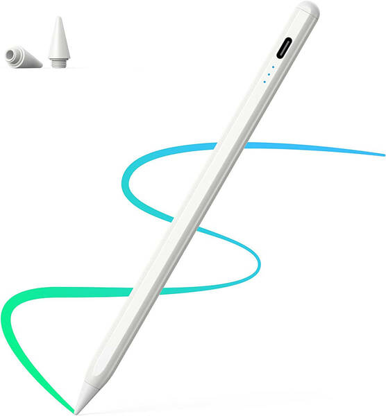 スタイラスペン iPad専用ペン 超高感度 極細 タッチペンiPad専用 傾き感知/誤作動防止/磁気吸着機能対応 