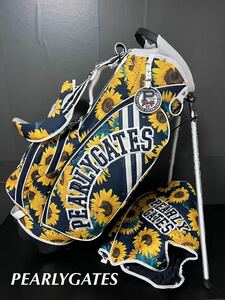 * beautiful goods * PEARLYGATES limitation sunflower caddy bag stand Pearly Gates Mukou . rare rare pearly gates Golf bag 