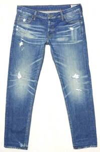 ☆G-Star RAW ジースターロゥ 3301 メンズ デニム ジーンズ スキニー スリム ダメージ加工 W34 実寸W96センチ 股下78.5センチ 正規品