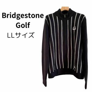 【かなり美品】 BridgestoneGolf ブリヂストン ゴルフウエア LL ニット セーター 長袖 ブルゾン 2L