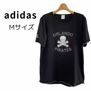 【極美品】adidas アディダス ドクロ Tシャツ スポーツウエア M 半袖 ブラック トレーニングウェア カジュアル 