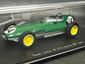 ジャンク ホイール傷みあり spark スパーク 1/43 S1835 ロータス16 #14 グラハム・ヒル 1959 オランダGP