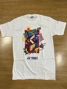 ☆★☆90年ビンテージ　YONEXＴシャツ　MADE IN USA　ホワイト　Ｌサイズ　新品未使用　袋入り/ヨネックス　☆★☆