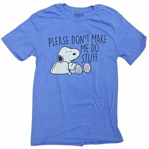 海外正規ライセンス Peanuts Snoopy Sleeping Graphic Tee Tシャツ 半袖 ピーナツ スヌーピー 青/S