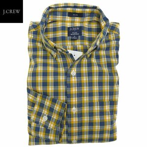 J.Crew Slim Plaid Casual Shirt ジェイクルー ストレッチ スリムフィット カジュアルシャツ ボタンダウン チェック Union Blue Saffron/S