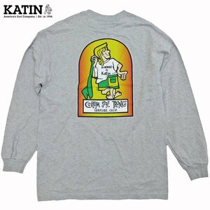 US限定 Katin Blend Tee ケイティン 長袖 カットソー ロンT K-Man グレー Heather Grey カリフォルニア サーフィン サーフ 海外限定/M